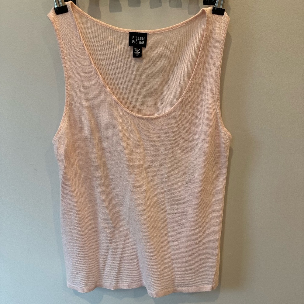Eileen Fisher Light Peach Sleeveless Knit Tank